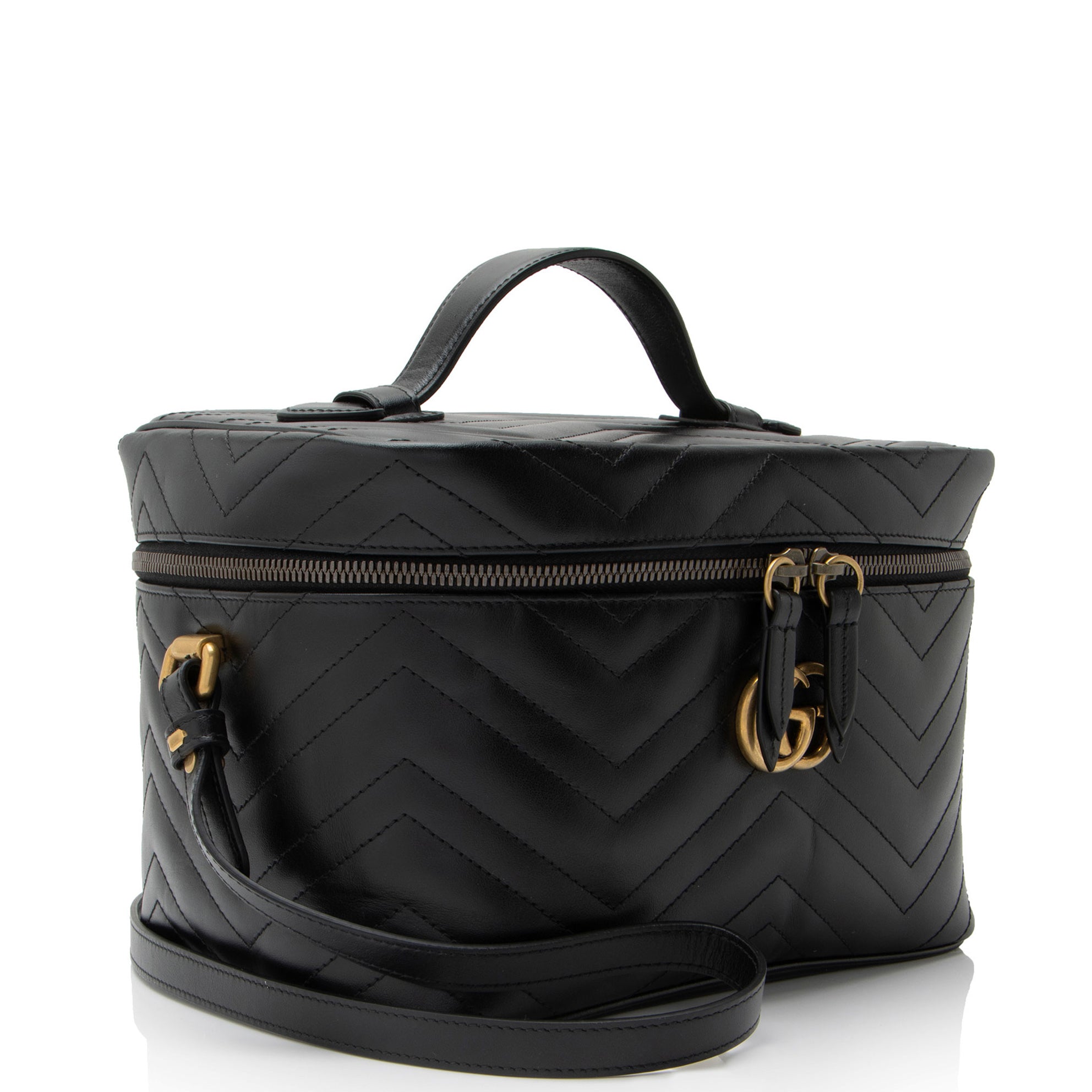 Gucci Matelasse Leather GG Marmont Vanity Large Top Handle