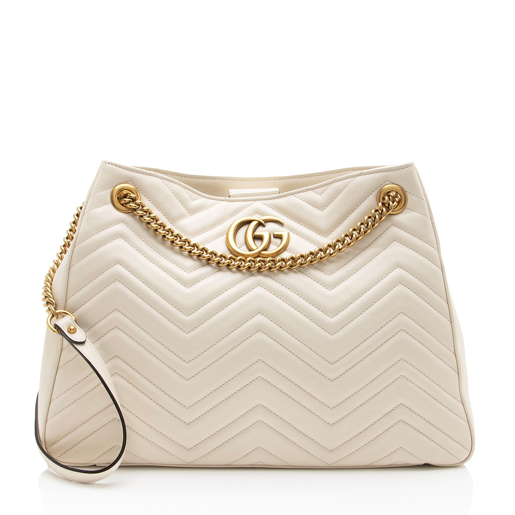 Gucci Matelasse Leather GG Marmont Medium Chain Shoulder Bag