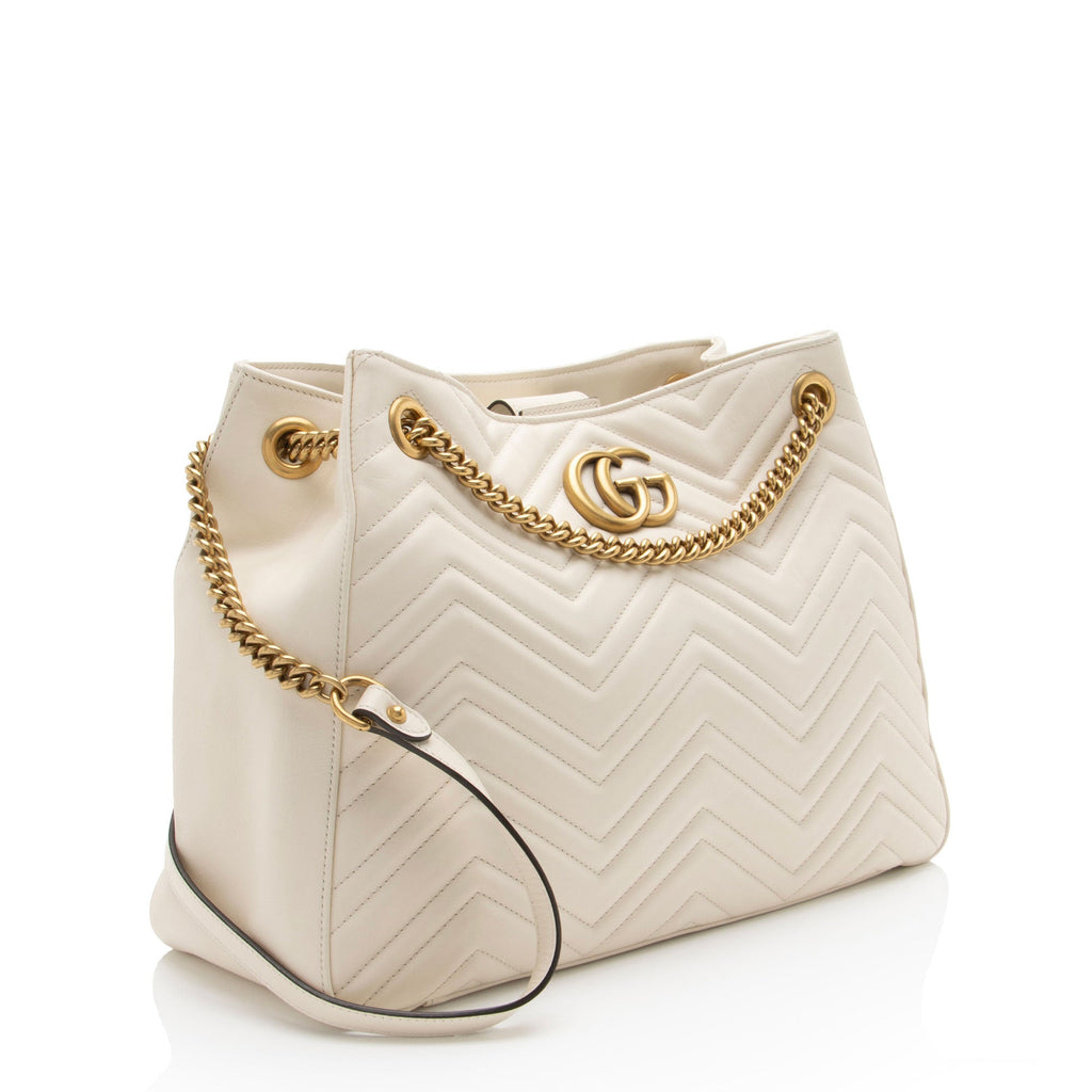 Gucci Matelasse Leather GG Marmont Medium Chain Shoulder Bag