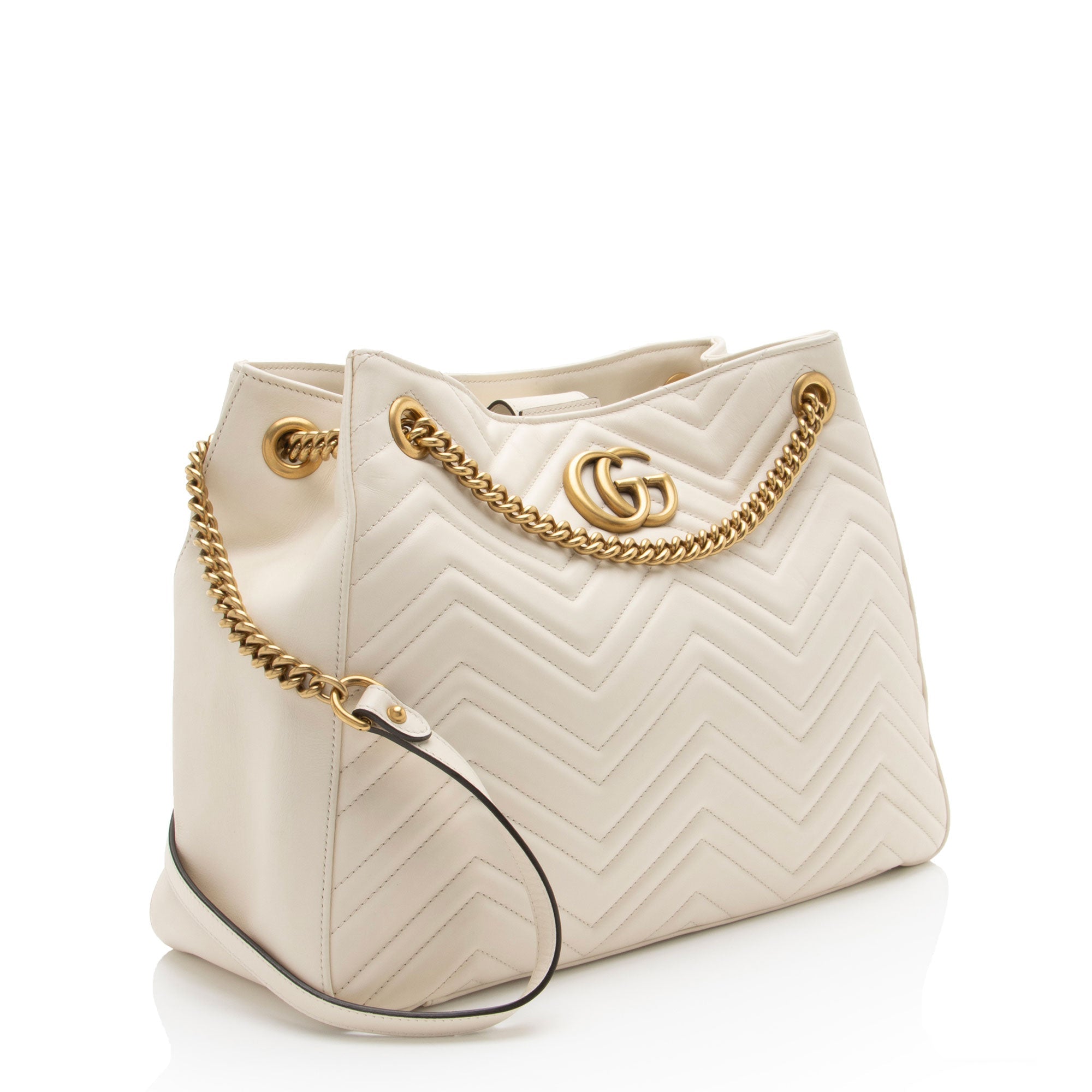 Gucci Matelasse Leather GG Marmont Medium Chain Shoulder Bag