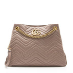Gucci Matelasse Leather GG Marmont Medium Chain Shoulder Bag