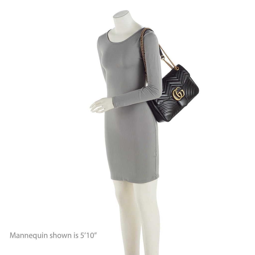 Gucci Matelasse Leather GG Marmont Medium Flap Bag (SHF-d4o6xL)
