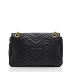 Gucci Matelasse Leather GG Marmont Medium Flap Shoulder Bag (SHF-VhM2jC)