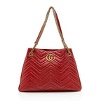 Gucci Matelasse Leather GG Marmont Medium Shoulder Bag (SHF-16326)
