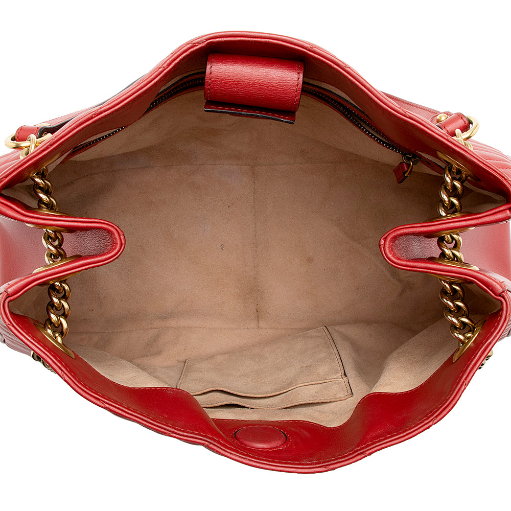 Gucci Matelasse Leather GG Marmont Medium Shoulder Bag (SHF-16326)