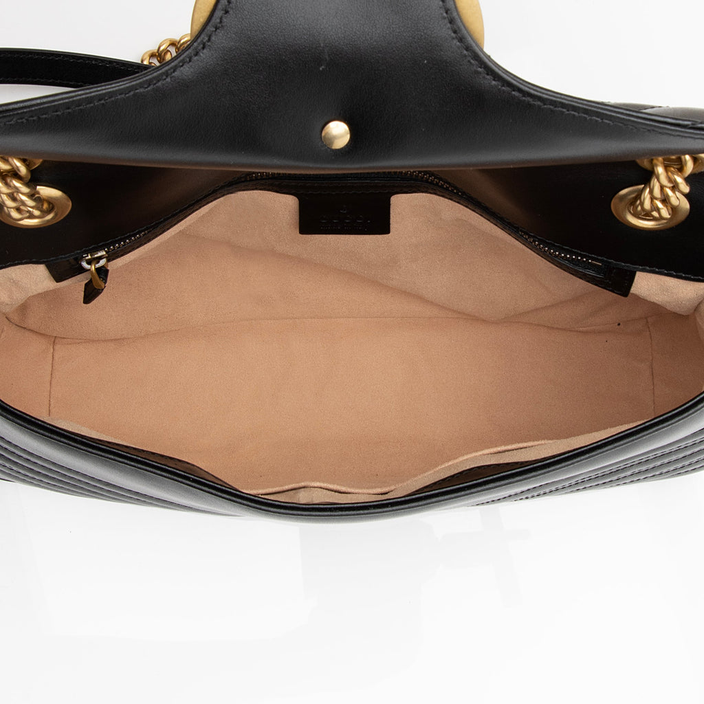 Gucci Matelasse Leather GG Marmont Medium Shoulder Bag (SHF-23019)