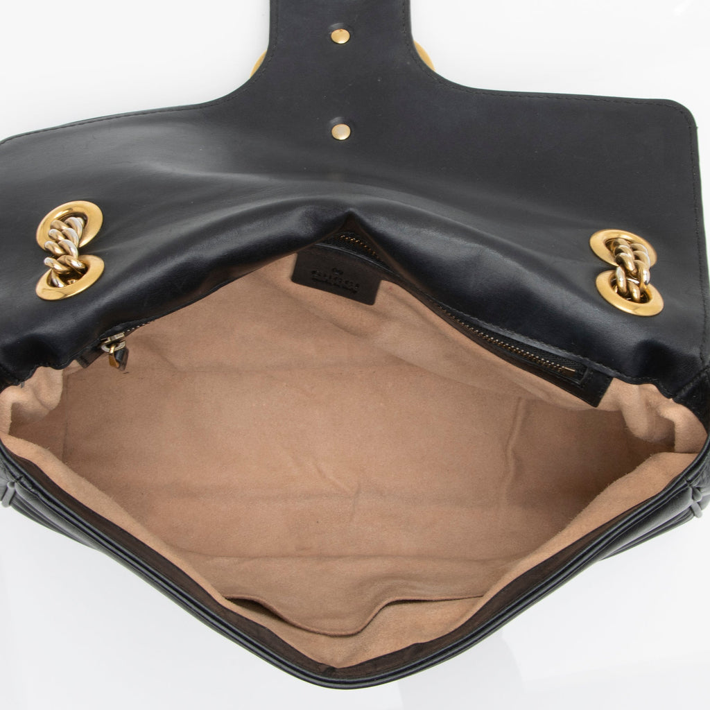 Gucci Matelasse Leather GG Marmont Medium Shoulder Bag (SHF-23834)