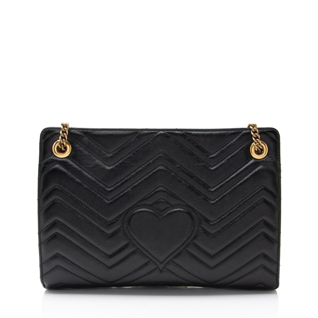 Gucci Matelasse Leather GG Marmont Medium Slim Open Shoulder Bag