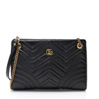 Gucci Matelasse Leather GG Marmont Medium Slim Open Shoulder Bag