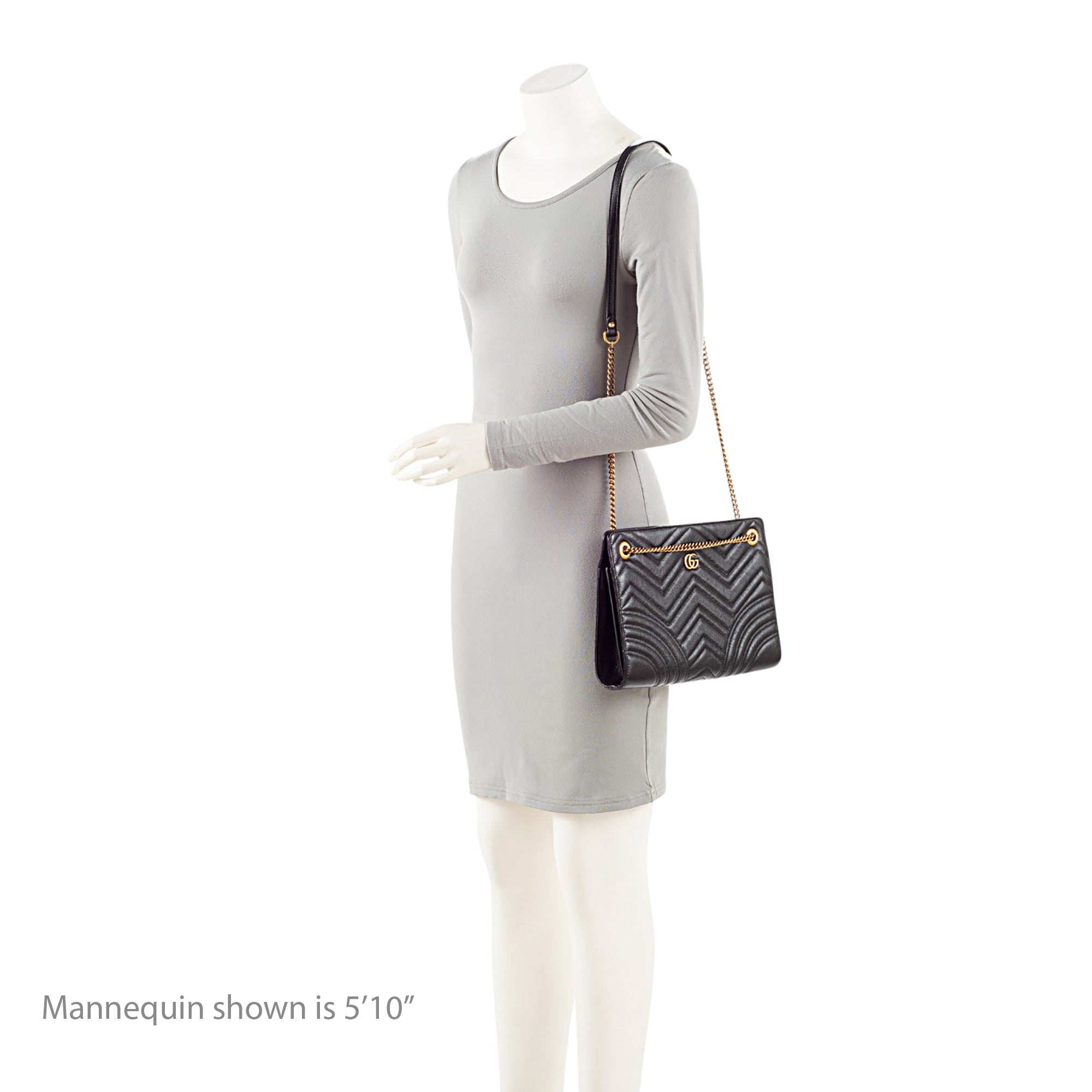 Gucci Matelasse Leather GG Marmont Medium Slim Open Shoulder Bag