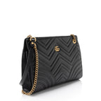 Gucci Matelasse Leather GG Marmont Medium Slim Open Shoulder Bag