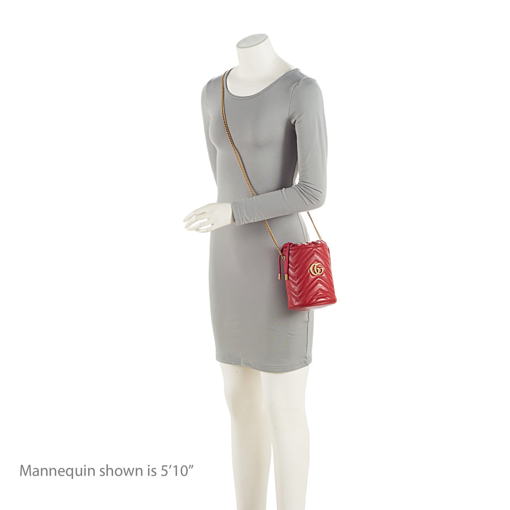 Gucci Matelasse Leather GG Marmont Mini Bucket Bag (SHF-dZVRWx)