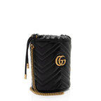 Gucci Matelasse Leather GG Marmont Mini Bucket Bag (SHF-IV6bhP)
