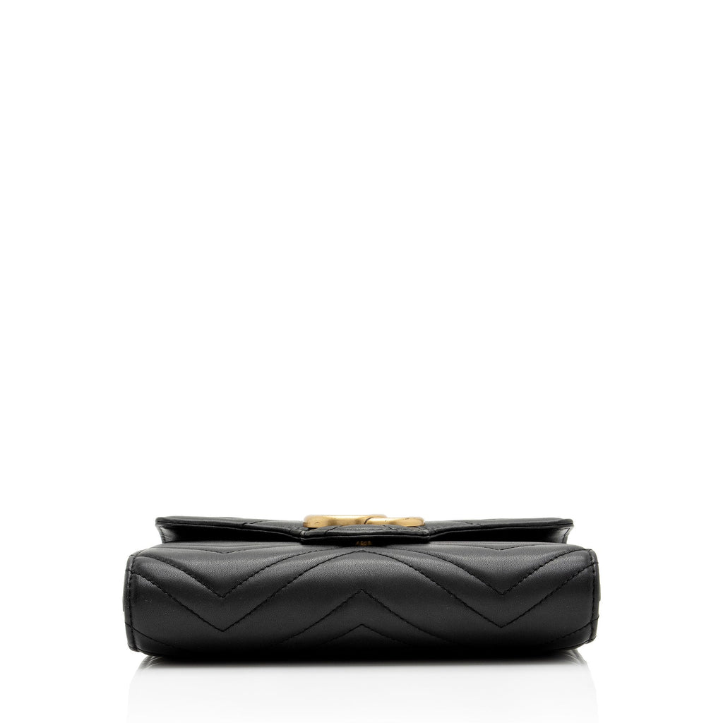 Gucci Matelasse Leather GG Marmont Mini Square Chain Bag (SHF-WW8qZG)