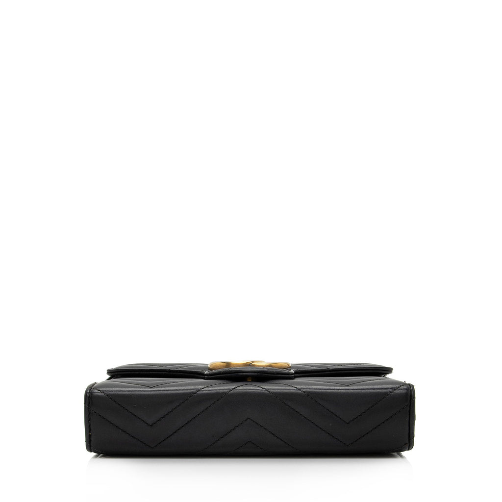 Gucci Matelasse Leather GG Marmont Mini Chain Shoulder Bag (SHF-KHf4XN)