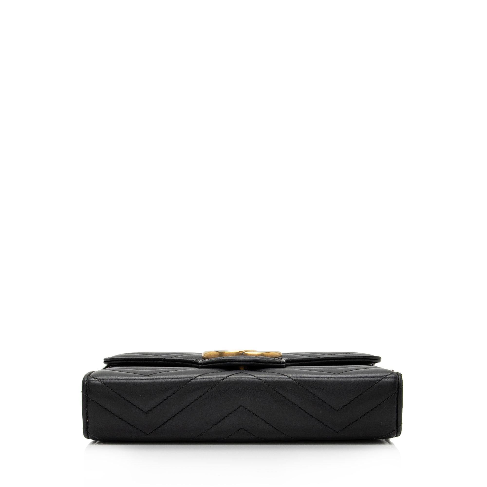 Gucci Matelasse Leather GG Marmont Mini Chain Shoulder Bag (SHF-KHf4XN)