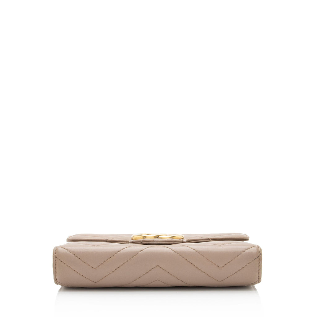 Gucci Matelasse Leather GG Marmont Mini Chain Shoulder Bag (SHF-bJF41o)