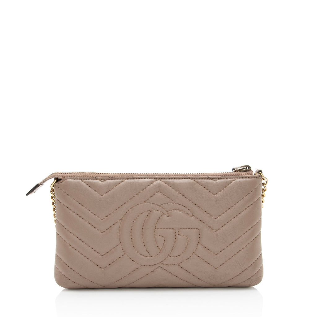 Gucci Matelasse Leather GG Marmont Mini Chain Bag
