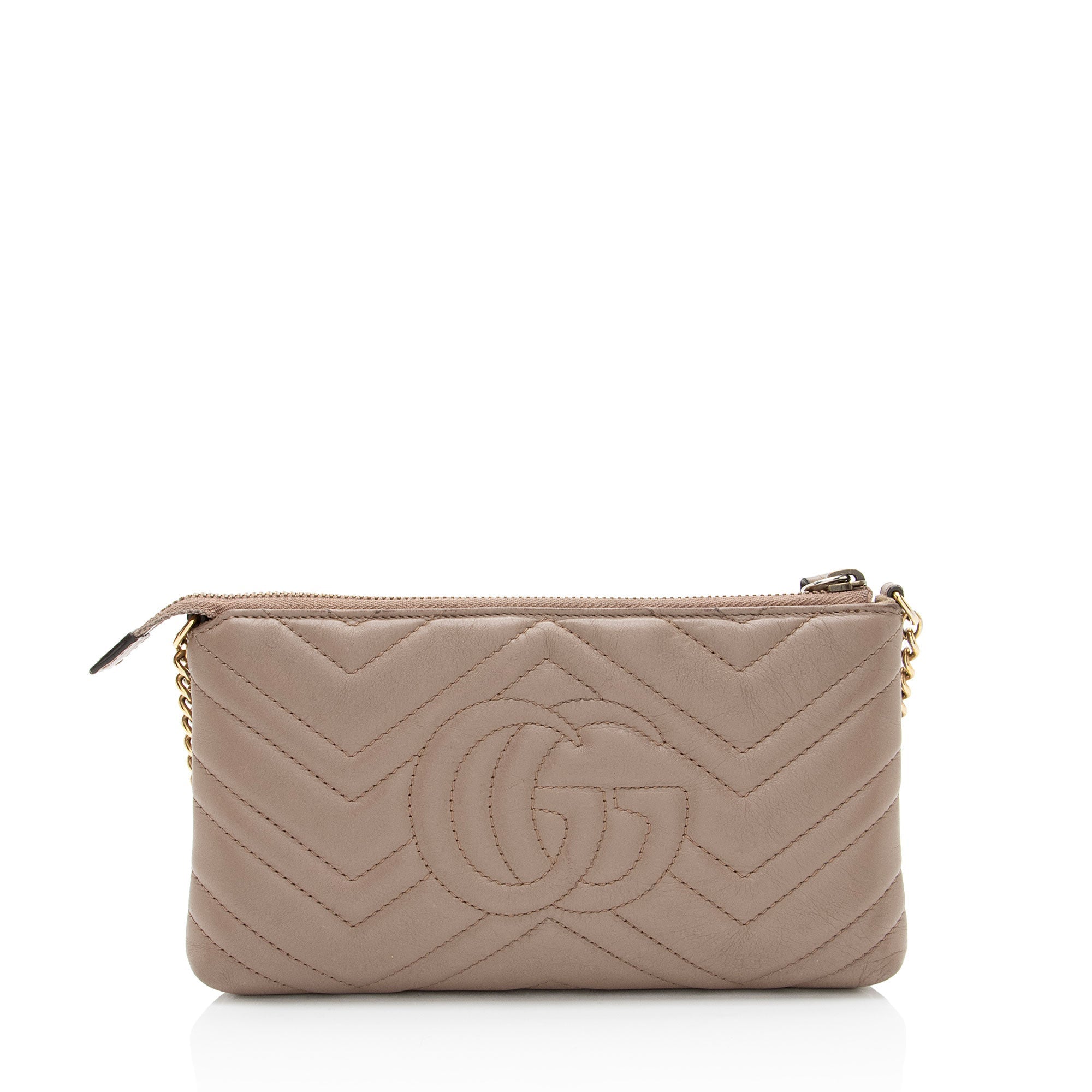 Gucci Matelasse Leather GG Marmont Mini Chain Bag