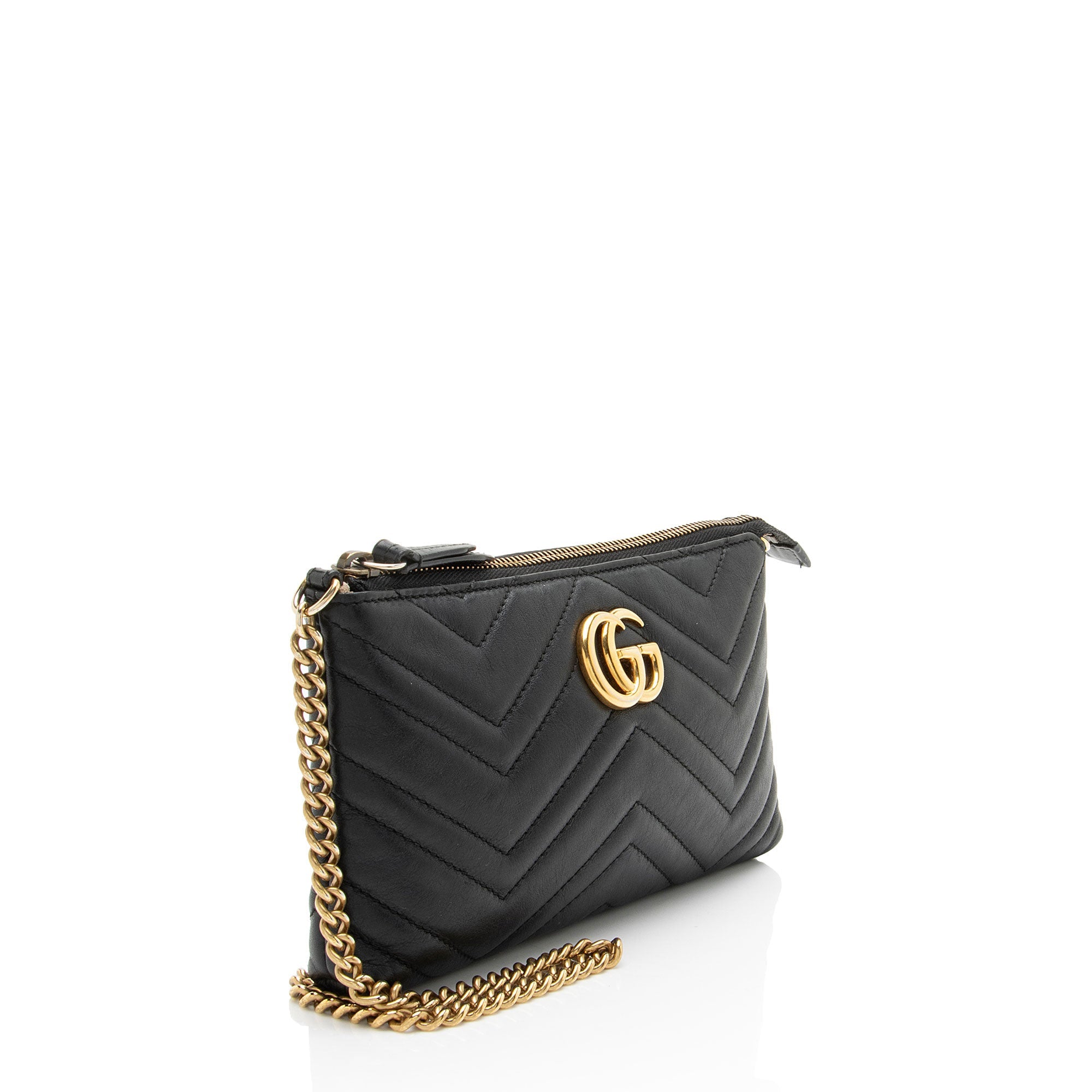 Gucci Matelasse Leather GG Marmont Mini Chain Bag