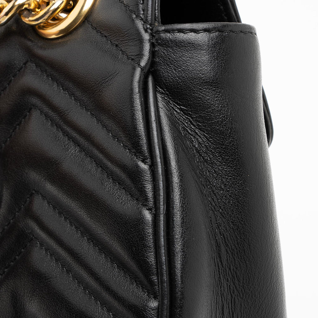 Gucci Matelasse Leather GG Marmont Mini Shoulder Bag (SHF-V1dIip)