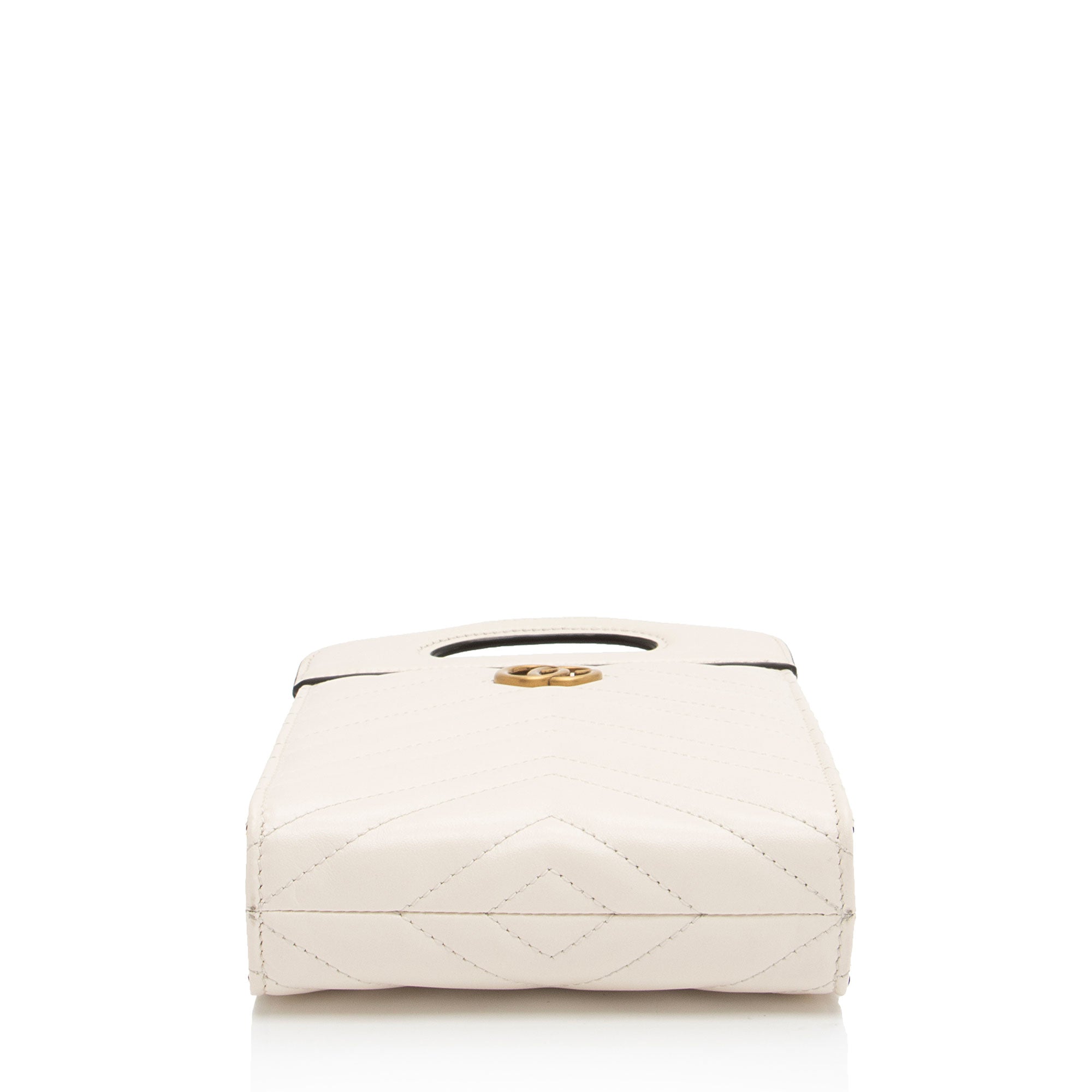 Gucci Matelasse Leather GG Marmont Mini Slip Top Handle (SHF-krsWgi)