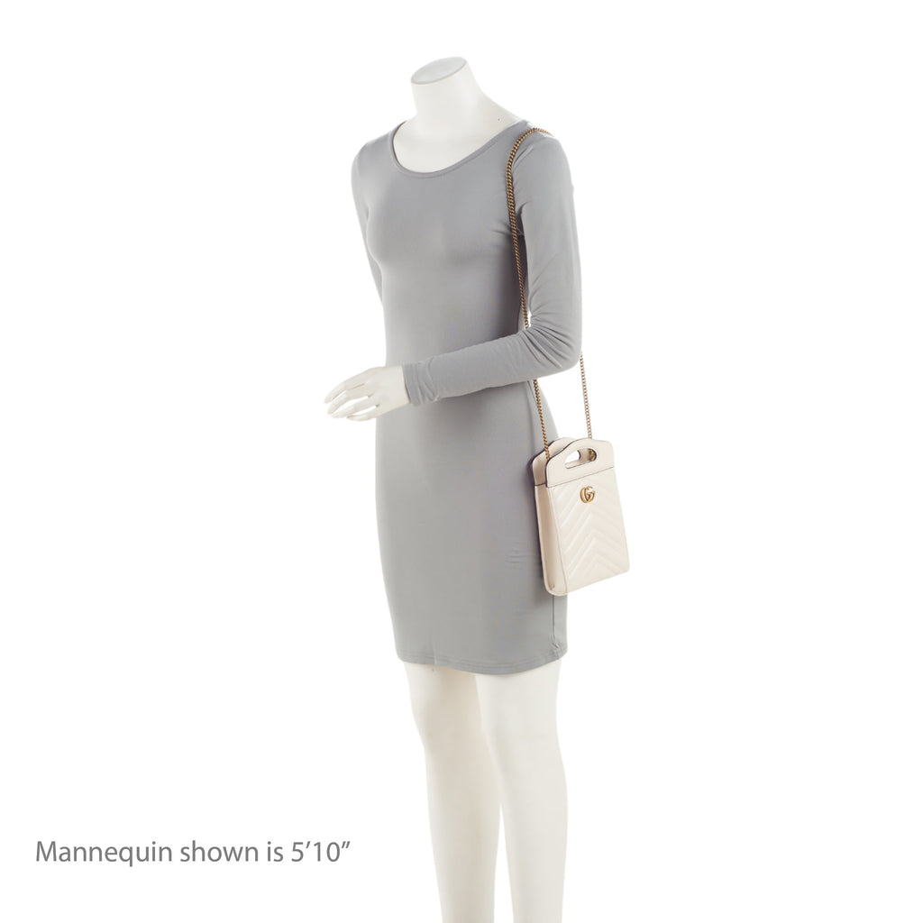 Gucci Matelasse Leather GG Marmont Mini Slip Top Handle (SHF-krsWgi)