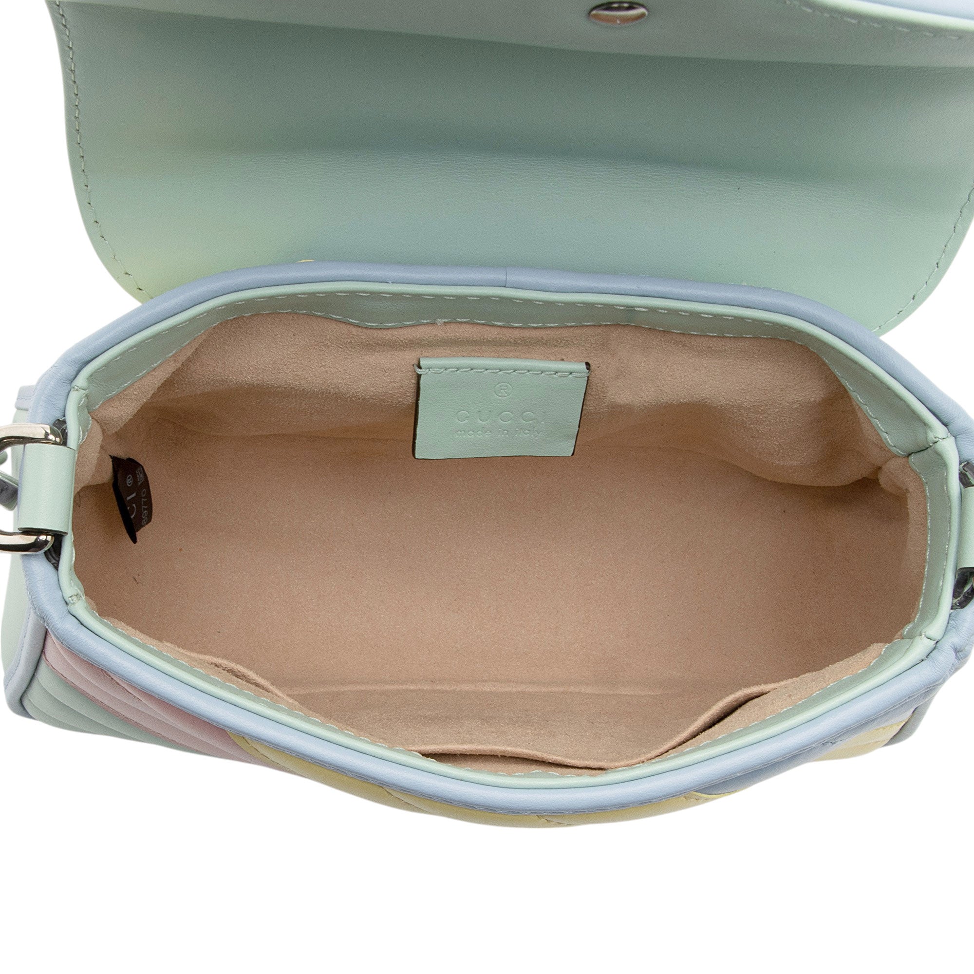 Gucci Diagonal Matelasse Leather GG Marmont Mini Top Handle