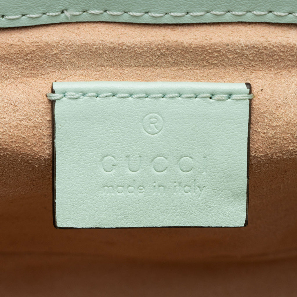 Gucci Diagonal Matelasse Leather GG Marmont Mini Top Handle