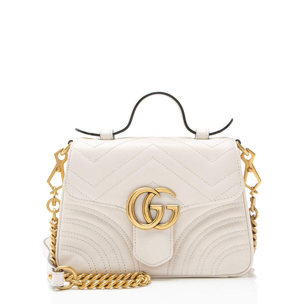 Gucci Matelasse Leather GG Marmont Mini Top Handle