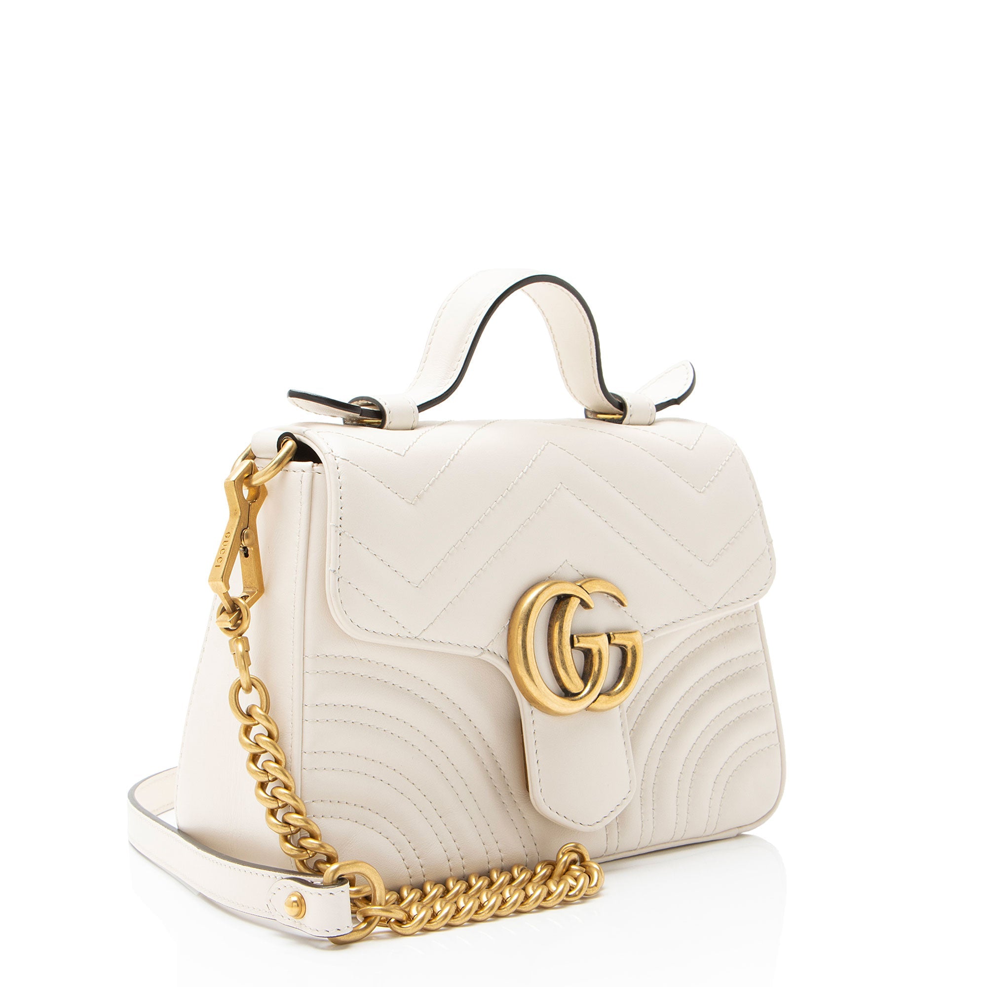 Gucci Matelasse Leather GG Marmont Mini Top Handle