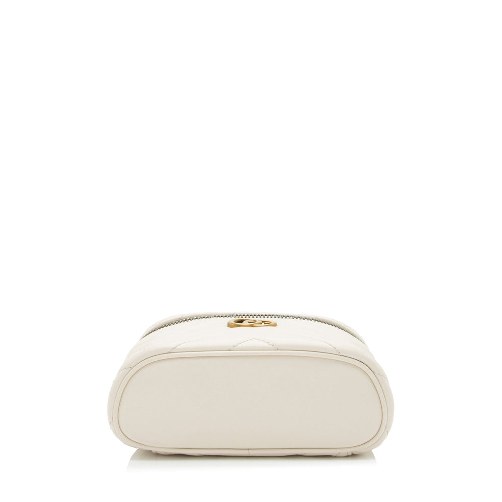 Gucci Matelasse Leather GG Marmont Mini Vanity Top Handle (SHF-OIkIzL)