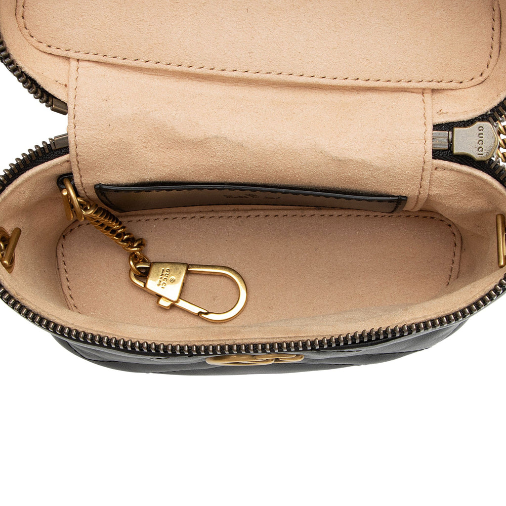 Gucci Matelasse Leather GG Marmont Mini Vanity Top Handle