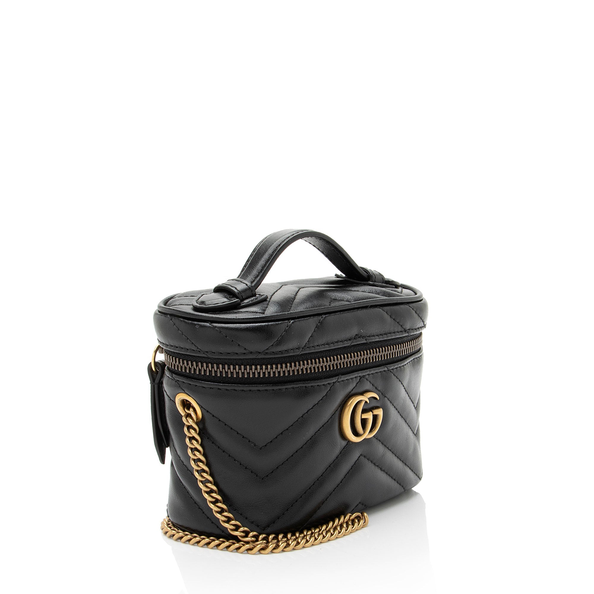 Gucci Matelasse Leather GG Marmont Mini Vanity Top Handle