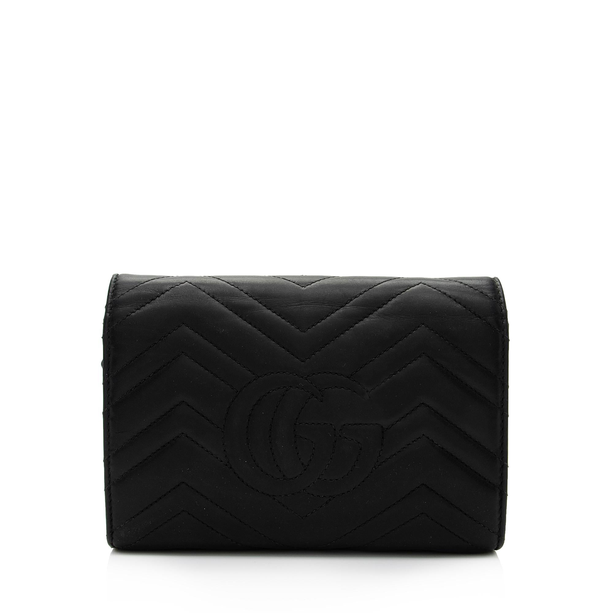 Gucci Matelasse Leather GG Marmont Mini Wallet on Chain Bag (SHF-2W0NuI)