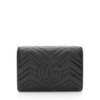 Gucci Matelasse Leather GG Marmont Mini Wallet on Chain Bag (SHF-LtbPoF)