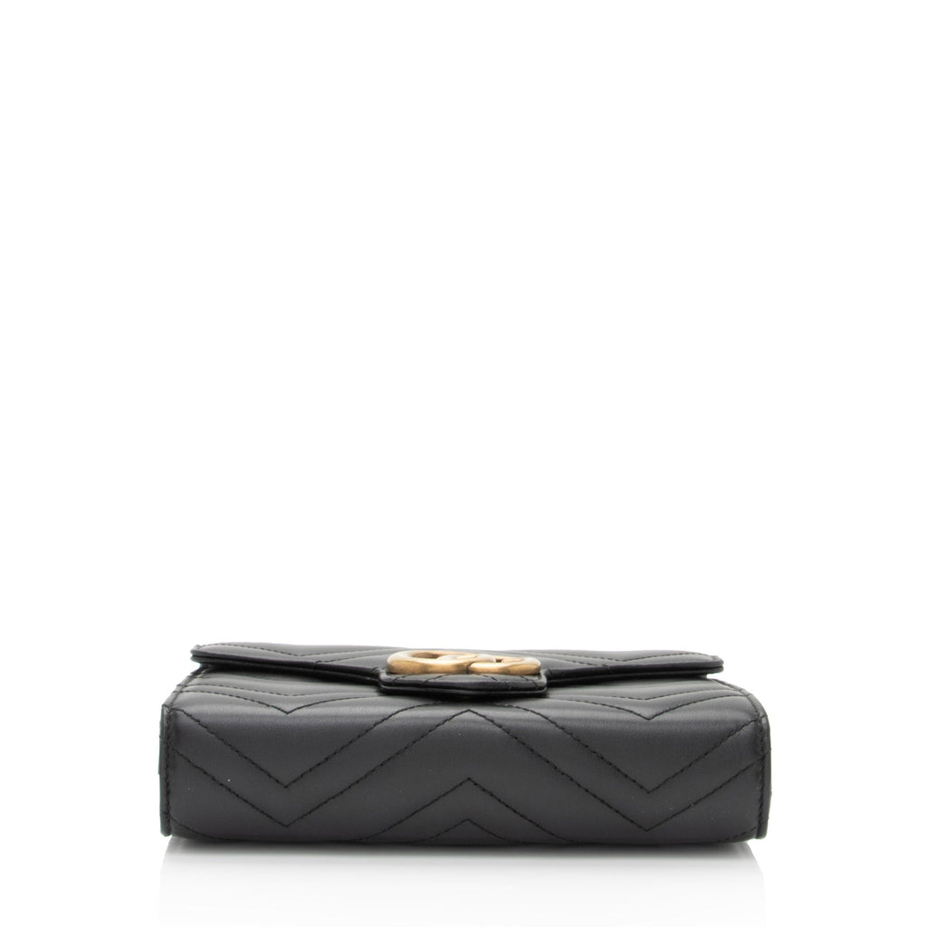 Gucci Matelasse Leather GG Marmont Mini Wallet on Chain Bag (SHF-LtbPoF)