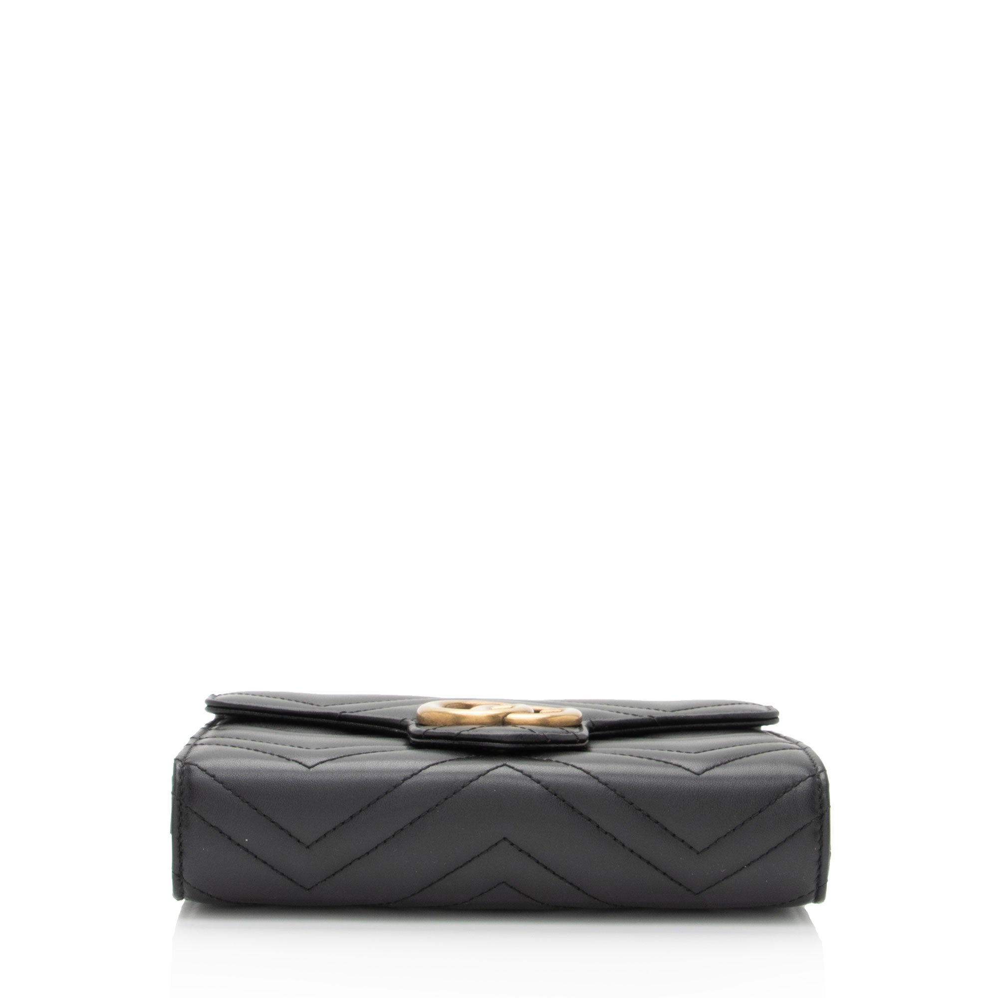 Gucci Matelasse Leather GG Marmont Mini Wallet on Chain Bag (SHF-LtbPoF)