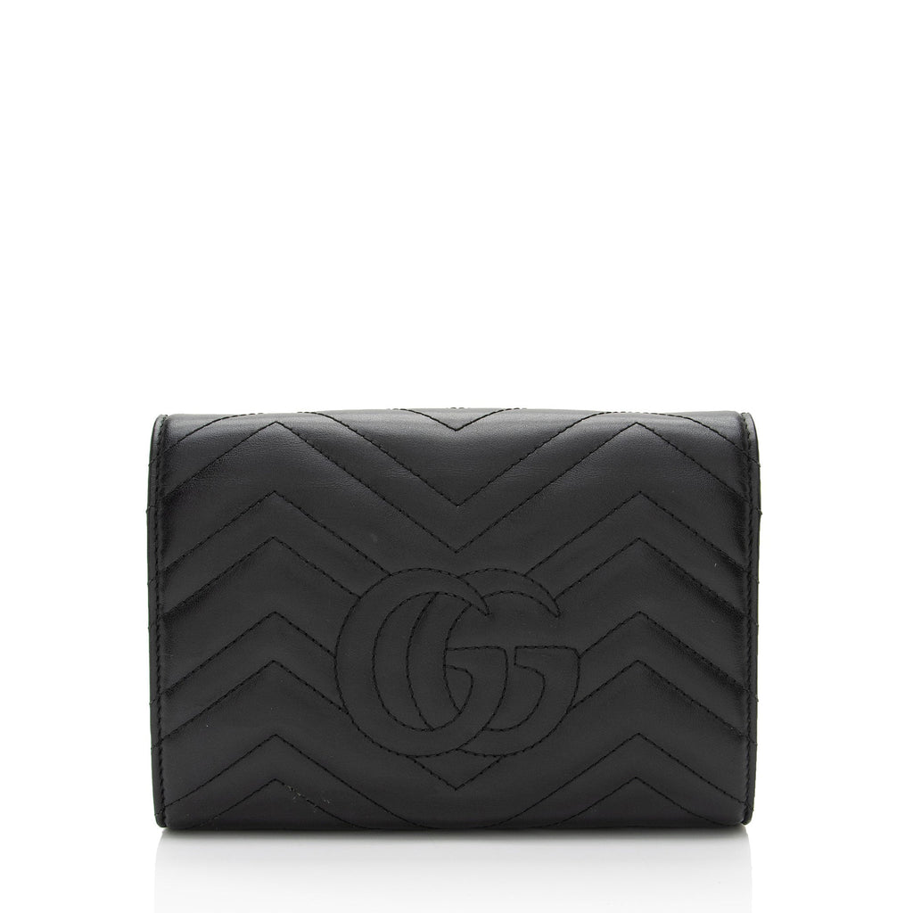 Gucci Matelasse Leather GG Marmont Mini Wallet on Chain (SHF-Us5Ysf)