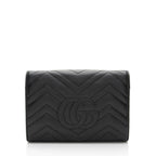 Gucci Matelasse Leather GG Marmont Mini Wallet on Chain (SHF-Us5Ysf)