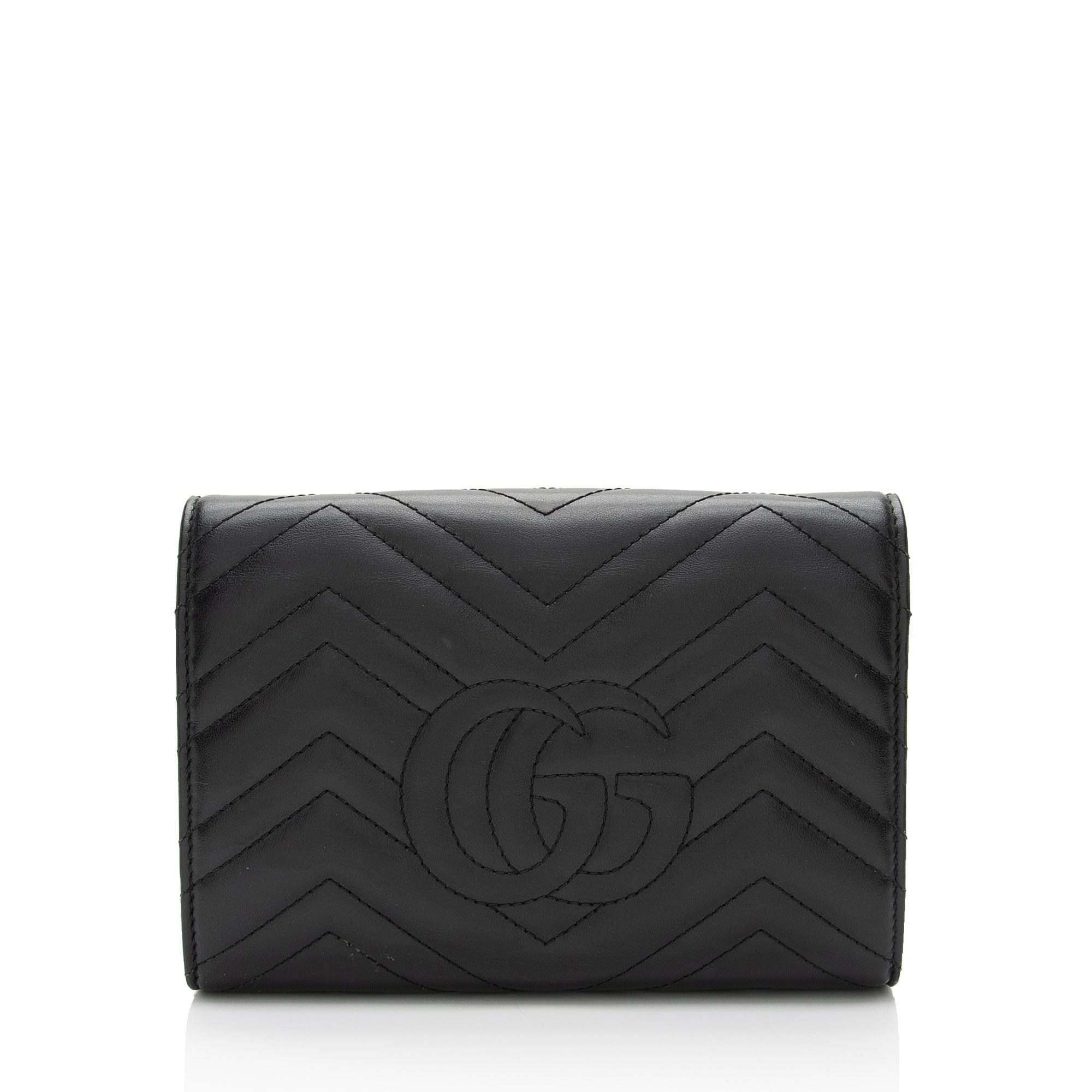 Gucci Matelasse Leather GG Marmont Mini Wallet on Chain (SHF-Us5Ysf)