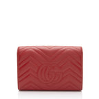 Gucci Matelasse Leather GG Marmont Wallet on Chain