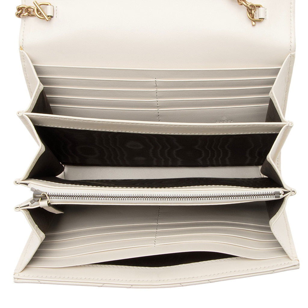 Gucci Matelasse Leather GG Marmont Wallet on Chain