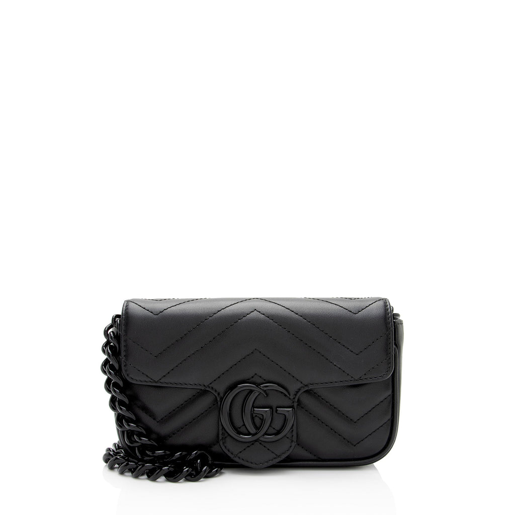 Gucci Matelasse Leather GG Marmont Monochrome Belt Bag (SHF-2itioi)