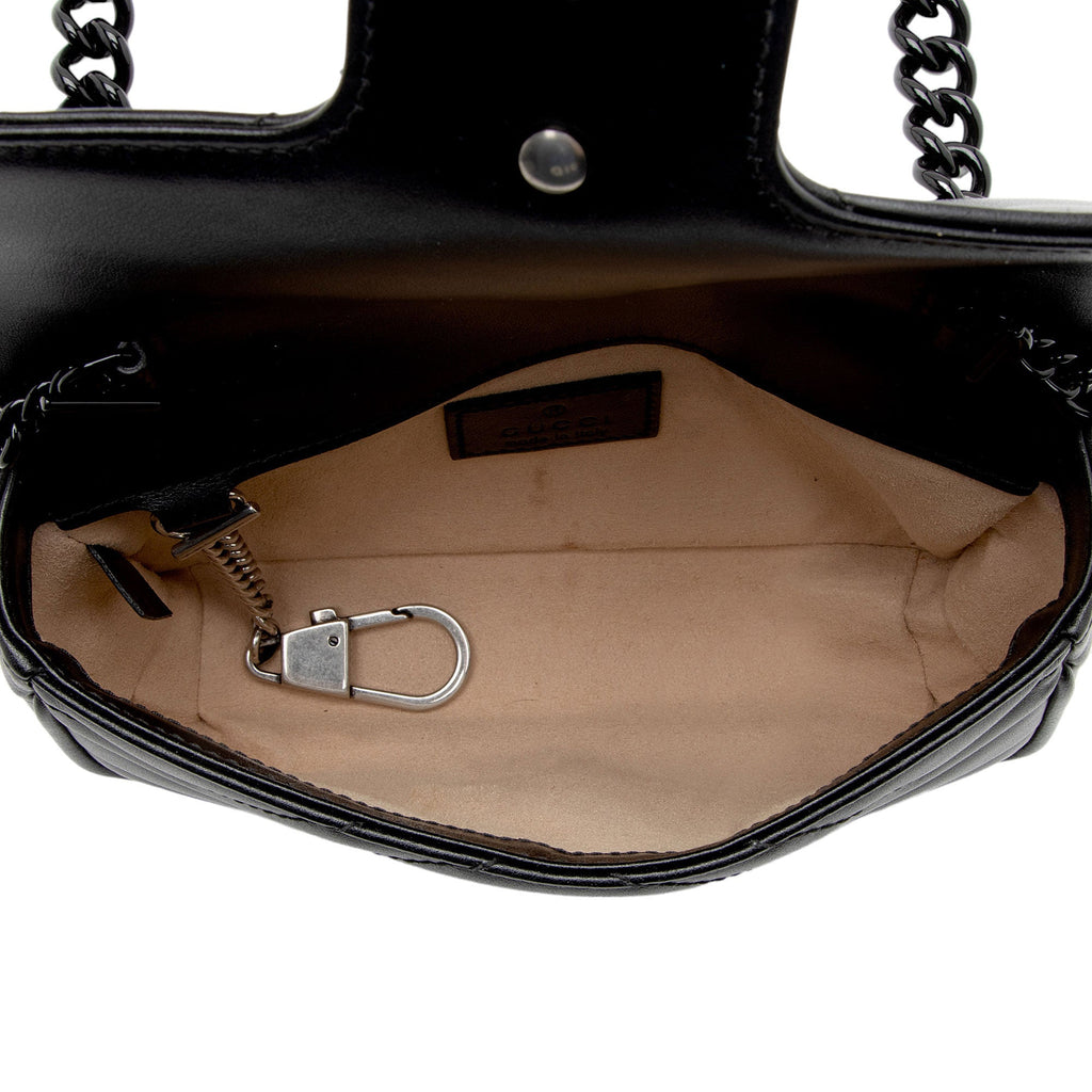Gucci Matelasse Leather GG Marmont Monochrome Belt Bag (SHF-2itioi)