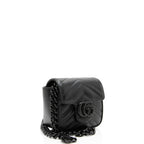 Gucci Matelasse Leather GG Marmont Monochrome Square Chain Belt Bag