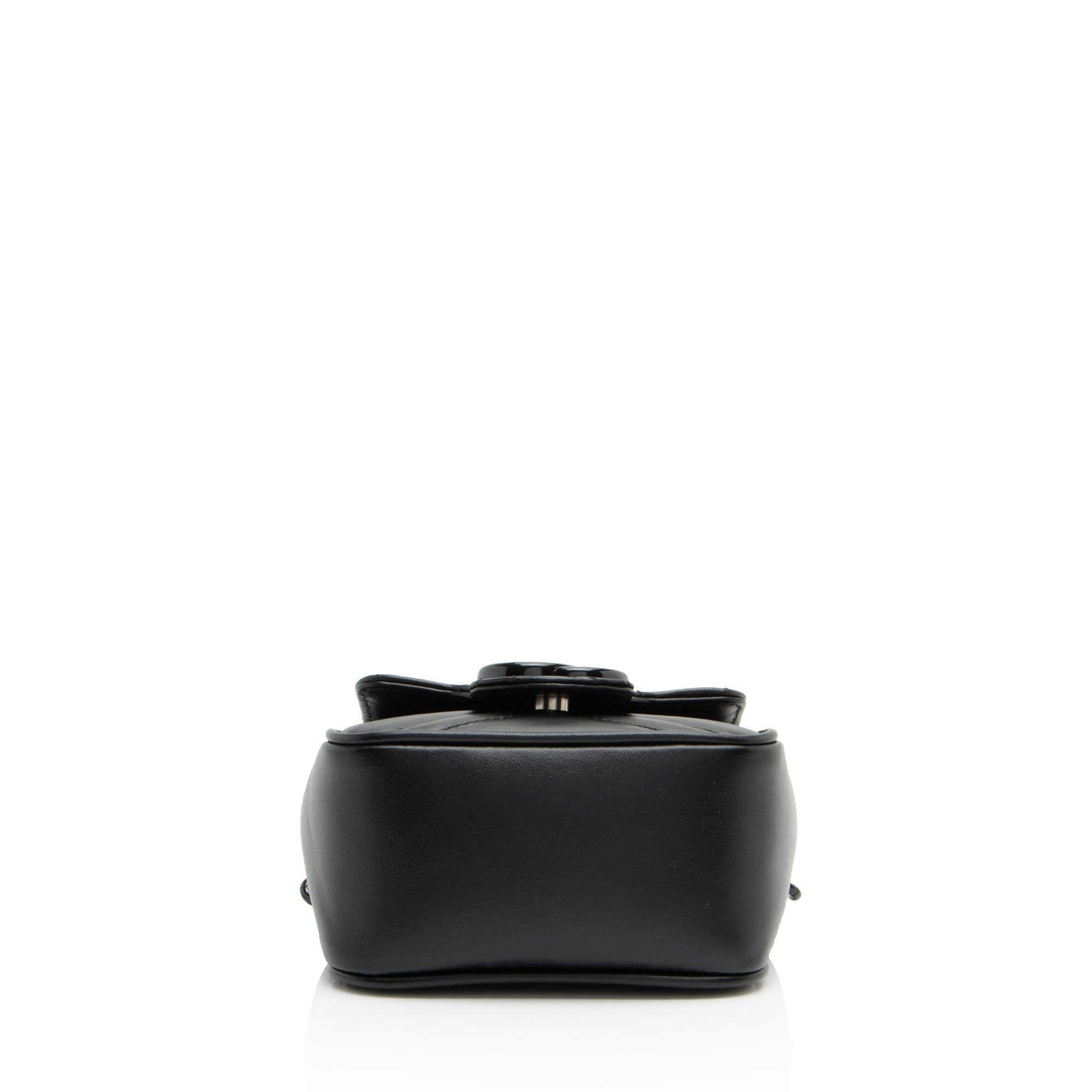 Gucci Matelasse Leather GG Marmont Monochrome Square Chain Belt Bag