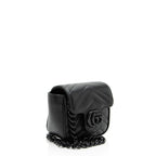 Gucci Matelasse Leather GG Marmont Monochrome Square Chain Belt Bag