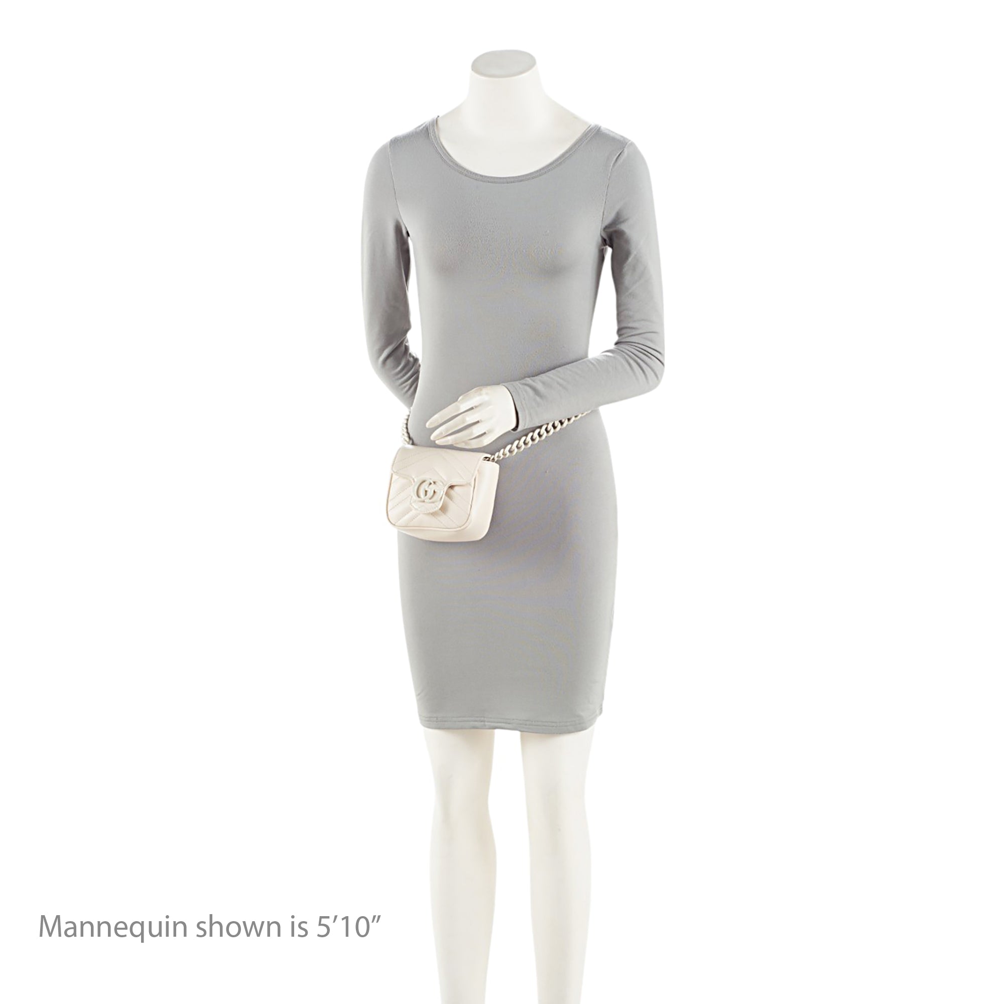 Gucci Matelasse Leather GG Marmont Monochrome Square Chain Belt Bag