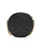 Gucci Matelasse Leather GG Marmont Round Mini Shoulder Bag (SHF-19018)